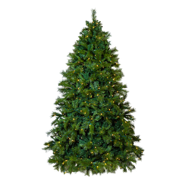 9' Mixed Pine Tree, Glow WW LED, One Plug Pole