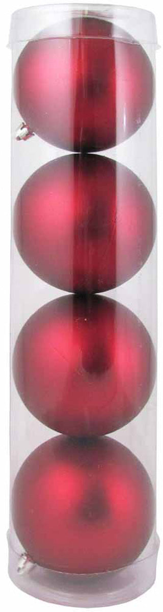 4" (100mm) Large Commercial Shatterproof Ball Ornament, Red Alert, Case, 48 Pieces