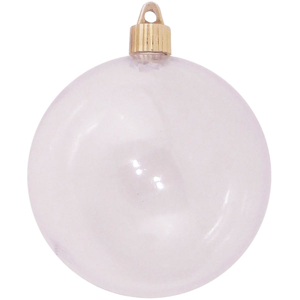 4" (100mm) Large Commercial Shatterproof Ball Ornament, Clear, 4 per Bag, 12 Bags per Case, 48 Pieces
