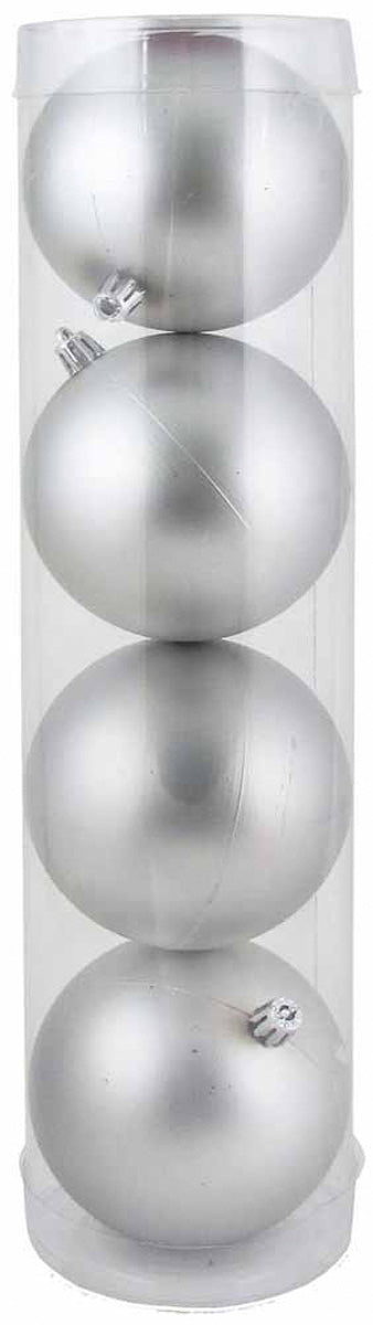 4" (100mm) Large Commercial Shatterproof Ball Ornament, Dove Gray, Case, 48 Pieces