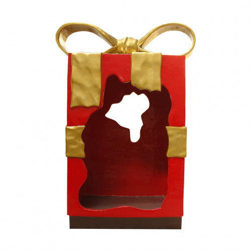 Red Gift Box With Gold Bow Photo Op