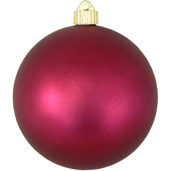 6" (150mm) Commercial Shatterproof Ball Ornament, Matte Bayberry Red, 2 per Bag, 6 Bags per Case, 12 Pieces