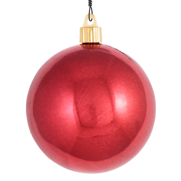 4" (100mm) Commercial Shatterproof Ball Ornament, Sonic Red, 4 per Bag, 12 Bags per Case, 48 Pieces