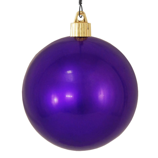 4" (100mm) Commercial Shatterproof Ball Ornament, Vivacious Purple, 4 per Bag, 12 Bags per Case, 48 Pieces