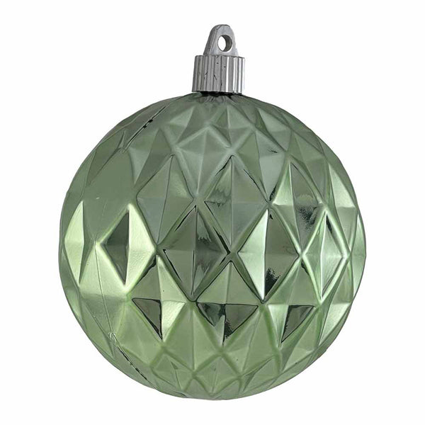 4" (100mm) Commercial Shatterproof Ball Ornament, Mintleaf Shine, 4 per Bag, Case, 12 Pieces