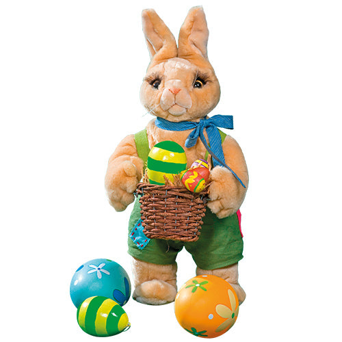 Easter Bunny with basket and eggs.