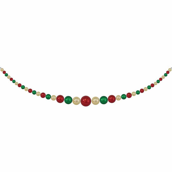 11.5" Giant Commercial Shatterproof Ball Garland, Gold/Green/Red, Case, 1 Piece