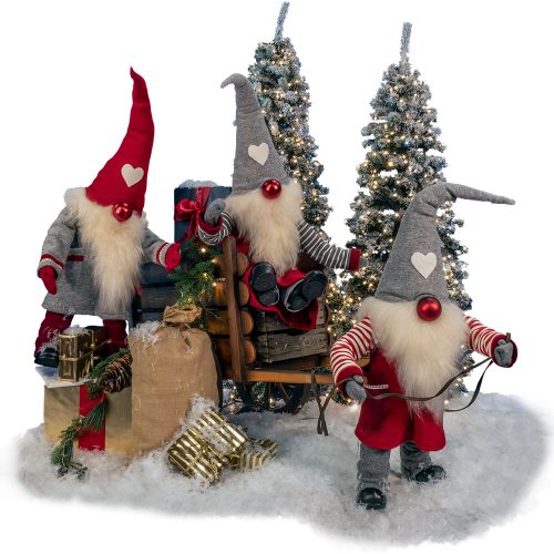 Nordic Santas with Cart.