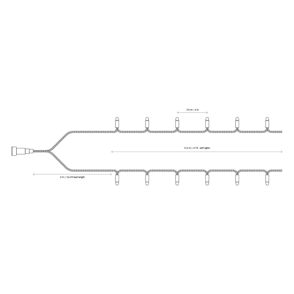 Twinkly Pro 125L RGB Dual Line, 4" Spacing, Clear Wire