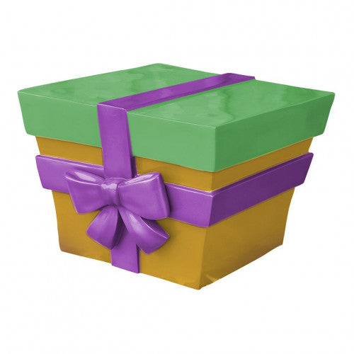 16" Yellow, Green With Purple Bow Gift Box