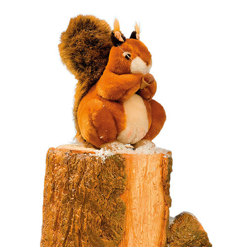 Squirrel on stump.