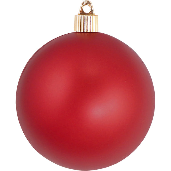 4" (100mm) Commercial Shatterproof Ball Ornament, Matte Red Alert, 4 per Bag, 12 Bags per Case, 48 Pieces
