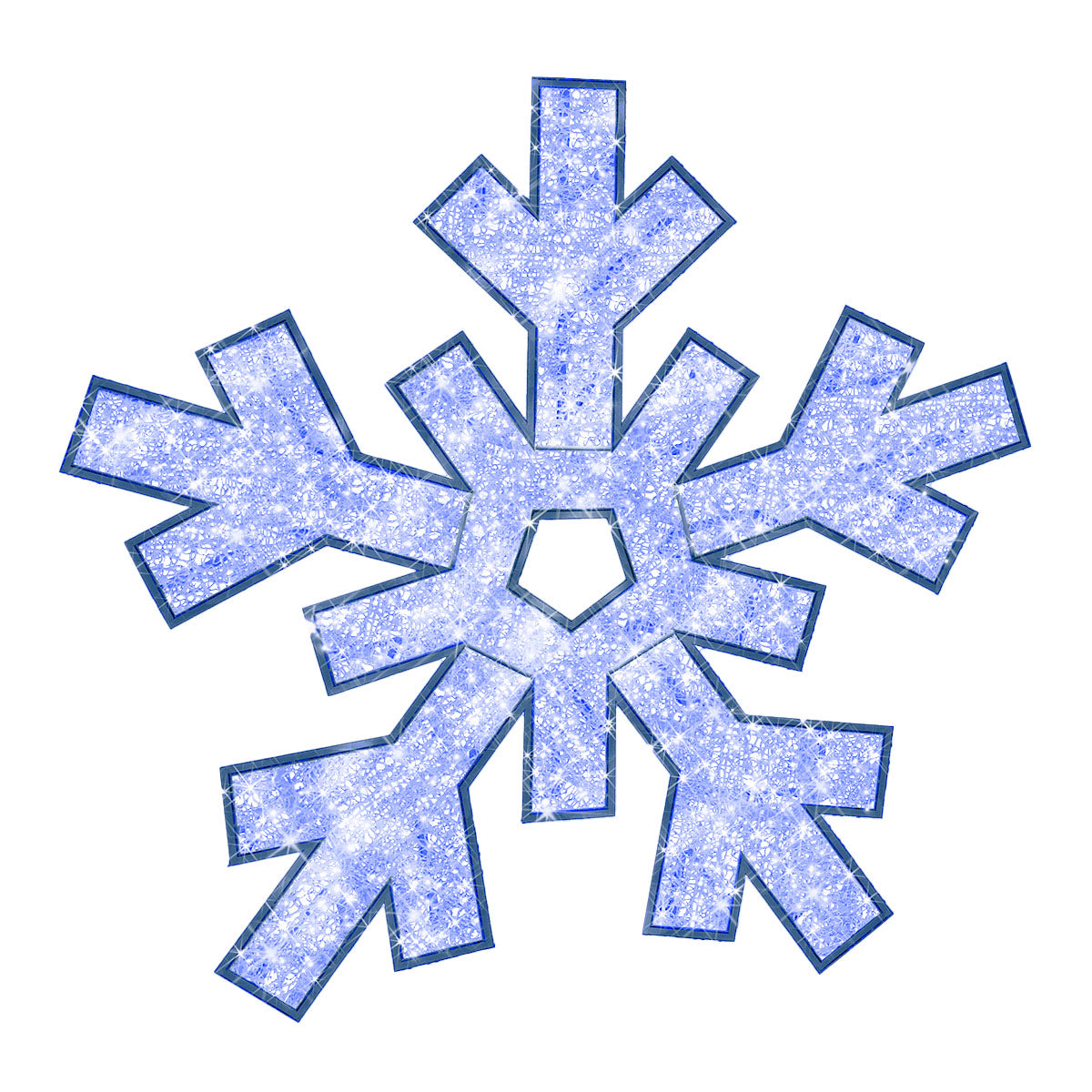 2D Snowflake, Blue, Blue LED. Medium – The Decor Group Inc