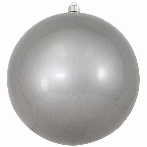 12" (300mm) Giant Commercial Shatterproof Ball Ornament, Candy Silver, Case, 2 Pieces