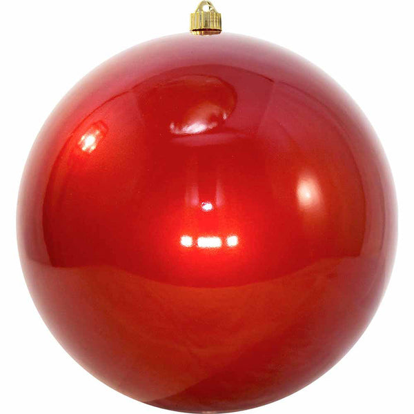 12" (300mm) Giant Commercial Shatterproof Ball Ornament, Candy Red, Case, 2 Pieces
