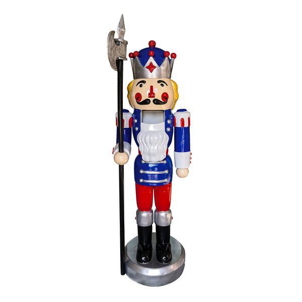 Blue and Silver Nutcracker with Pole Axe