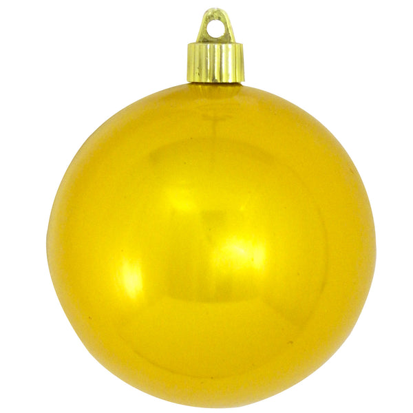 4" (100mm) Large Commercial Shatterproof Ball Ornament, Sunshine Yellow, Case, 48 Pieces