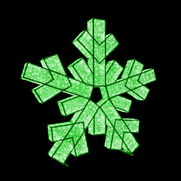 3D Snowflake, GREEN Large