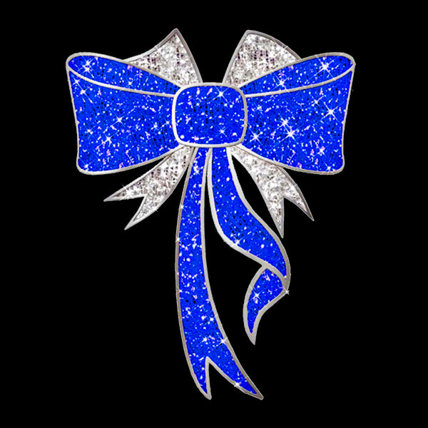 2D Blue and Silver Medium Bow 4'