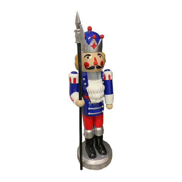 Blue and Silver Nutcracker with Pole Axe