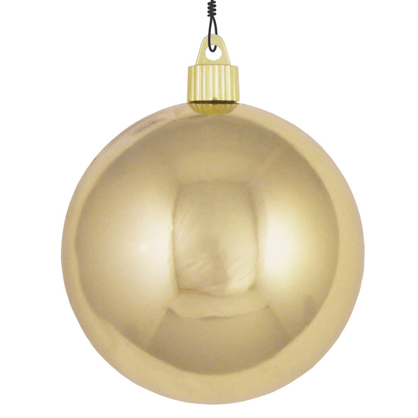 4" (100mm) Commercial Shatterproof Ball Ornament Gilded Gold, 4 per Bag, 12 Bags per Case, 48 Pieces