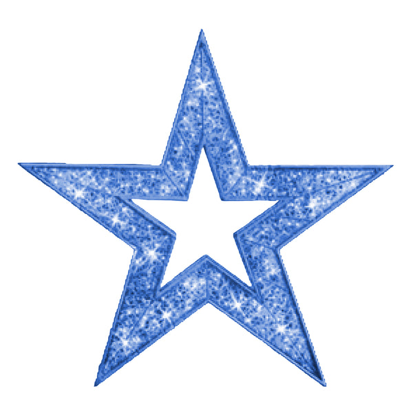 2D Star, Blue. Blue LED, Large