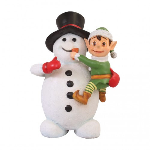 Santa Elf On Snowman