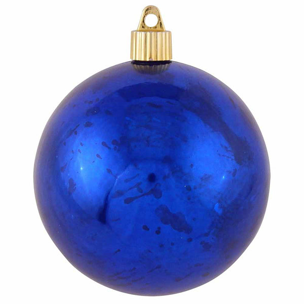 4" (100mm) Large Commercial Shatterproof Ball Ornament, Dark Blue Mercury, Case, 24 Pieces
