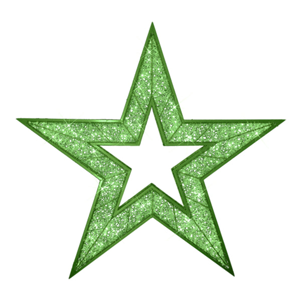 2D Star, Green, Green LED, Large