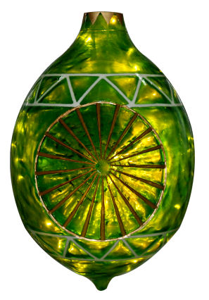 Illuminated Green Mosaic Reflector Ornament