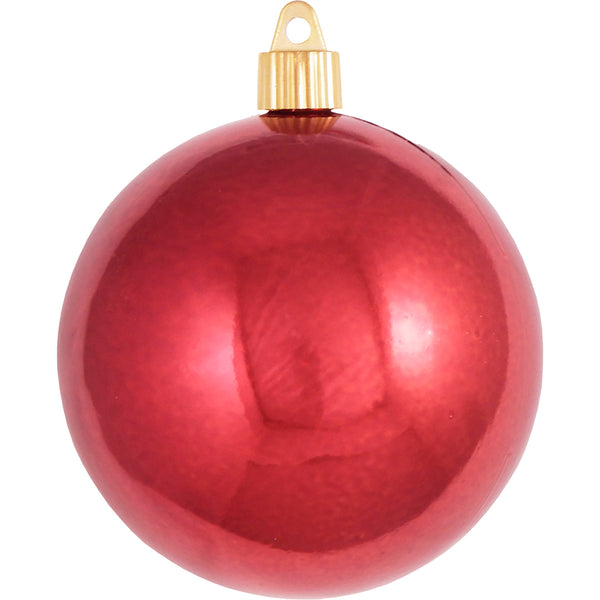4" (100mm) Commercial Shatterproof Ball Ornament, Shiny Sonic Red, 4 per Bag, 12 Bags per Case, 48 Pieces