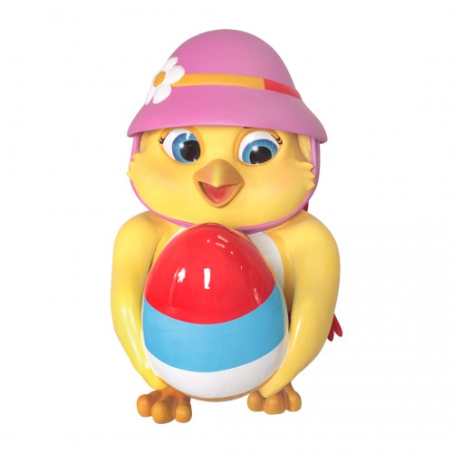 Easter Chick With Painted Easter Egg