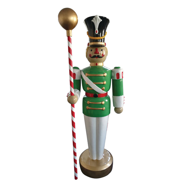 Green and White Toy Soldier with Drum Major's Mace