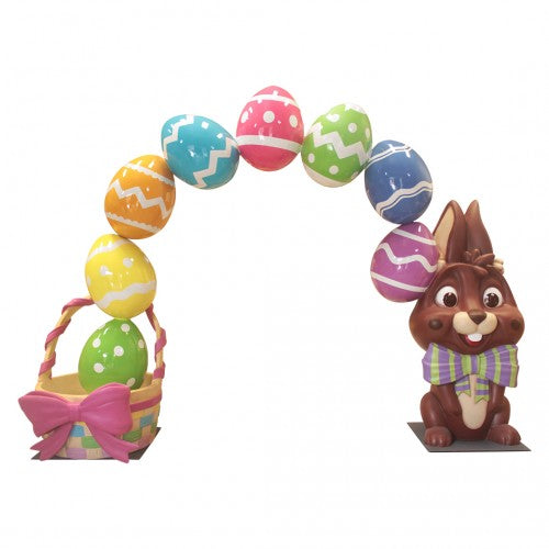 Easter Egg Bunny Arch With Easter Eggs and Basket