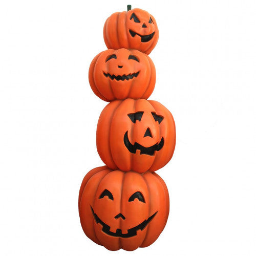 Halloween 4 Carved Pumpkin (Jack-o'-lanterns) Tower