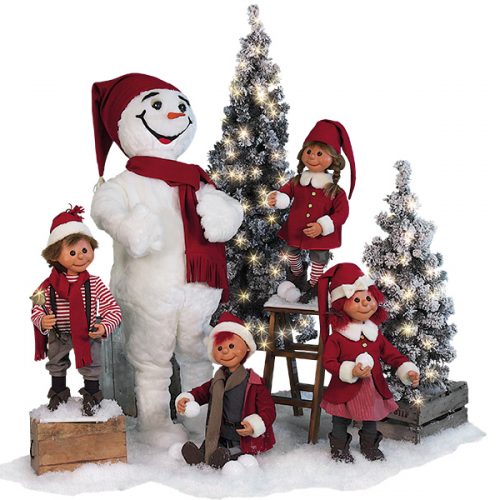 Puppet Santas with Snowman.