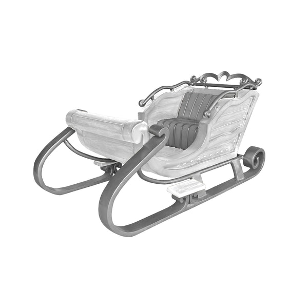 Santa Sleigh, White/Silver