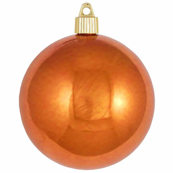 4" (100mm) Commercial Shatterproof Ball Ornament, Shiny Mandarin, 4 per Bag, 12 Bags per Case, 48 Pieces