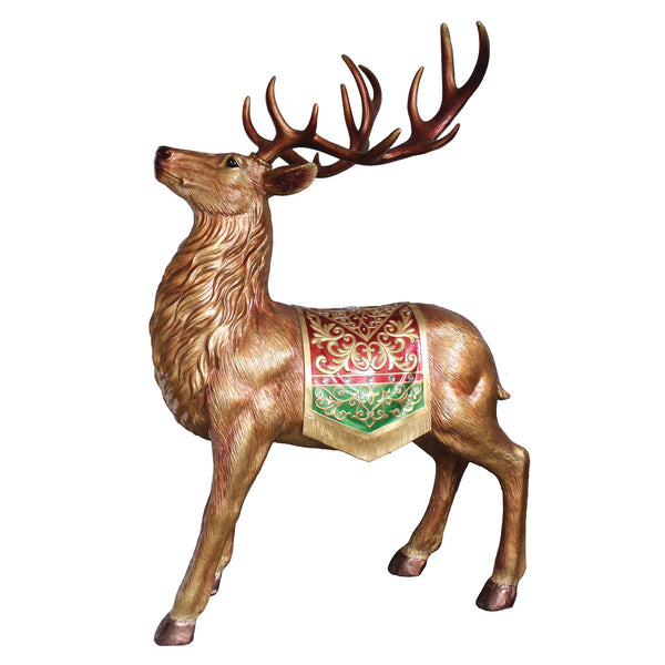 4' Standing Christmas Deer, Metallic Gold