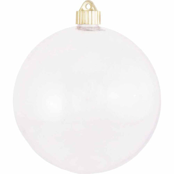 6" (150mm) Commercial Shatterproof Ball Ornament, Shiny Clear, 2 per Bag, 6 Bags per Case, 12 Pieces