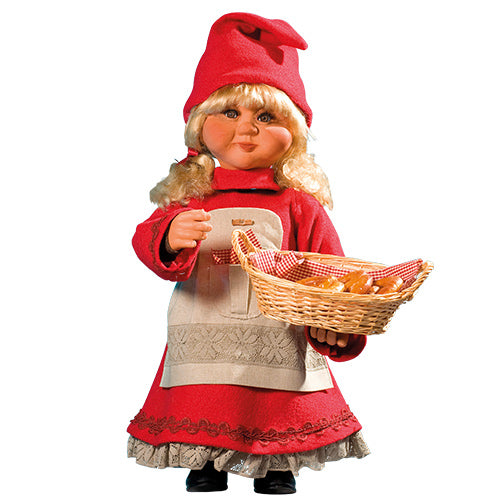 Girl Santa with bread basket.