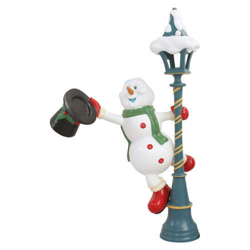 Snowman On Lightpost