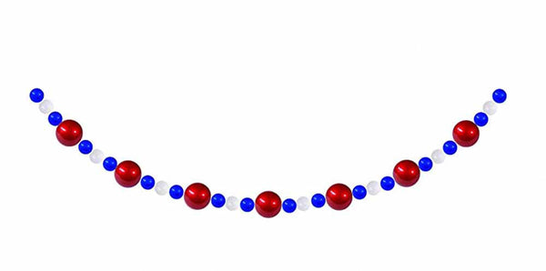 10' Giant Commercial Shatterproof Ball Garland, Blue/Red/White, Case, 1 Piece