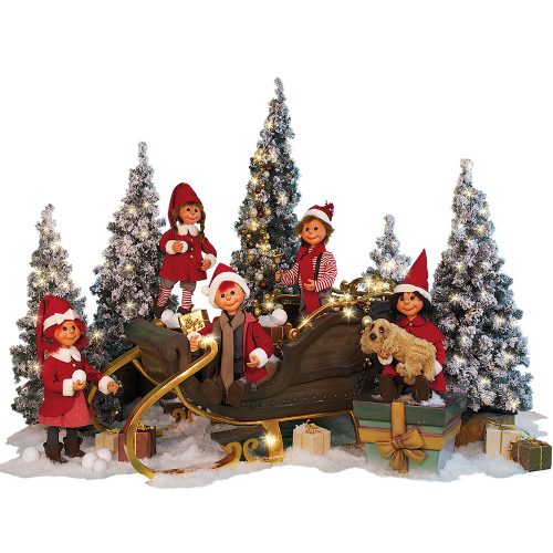 Puppet Santas with Sleigh.