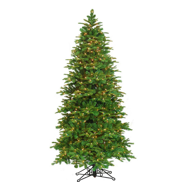 7.5' Tiffany Pine Slim Deluxe Tree, Clear Incandescent, One Plug Pole