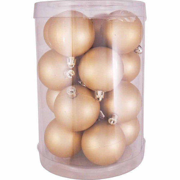 2 1/3" (60mm) Shatterproof Christmas Ball Ornaments, Gold Dust, Case, 16 Count x 12 Tubs, 192 Pieces