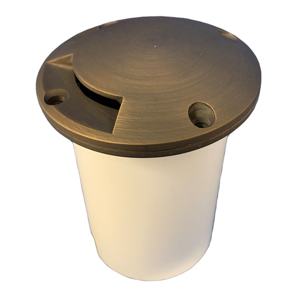 Recessed Weathered Brass Spot 180 w/ Clear Convex Lens